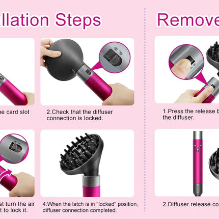 Diffuser Attachment for Dyson Two Airflow Dome Diffuser Modes for Airwrap Hs05 Hs03 Hs01 Hair Diffuser for Hair Drying