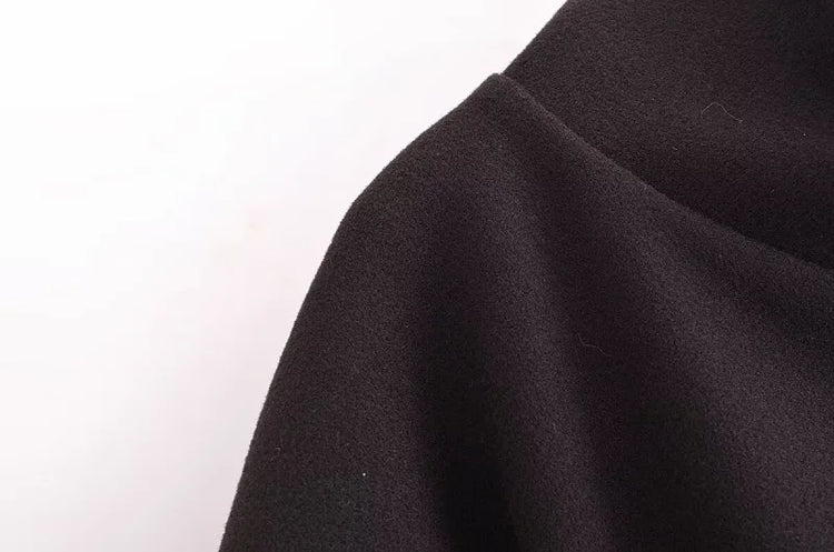 Belt Poncho Capes Women Black Cloaks Winter Coats Woman 2025 Bat Sleeve Cape Coats for Women Fashion Women's Cape Jacket