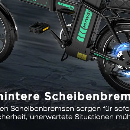 Bicicletta elettrica HITWAY, E-Bike pieghevole, Bici da città, Batteria al litio 36V/13Ah, Autonomia elettrica fino a 35-90 km