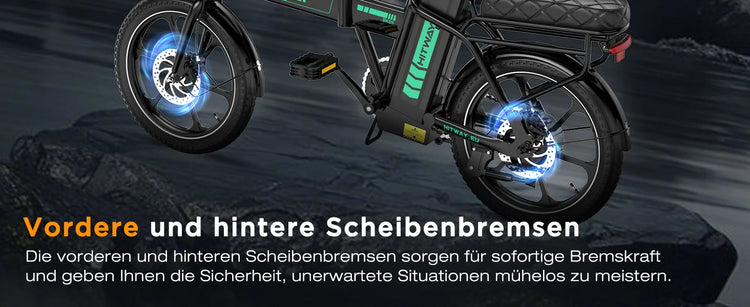 Bicicletta elettrica HITWAY, E-Bike pieghevole, Bici da città, Batteria al litio 36V/13Ah, Autonomia elettrica fino a 35-90 km