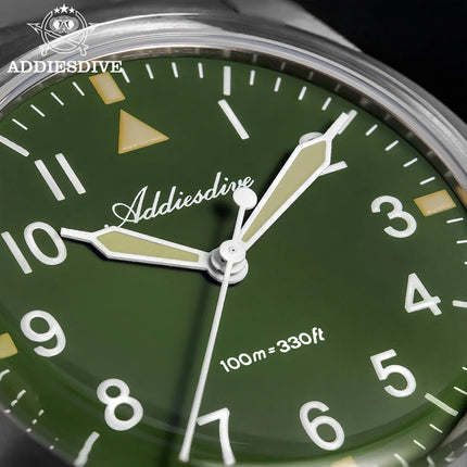 ADDIESDIVE 36mm Men's Luxury Watch VH31 Titanium Alloy  Watch Super Luminous 100m Waterproof Men's Luminous Quartz Watches