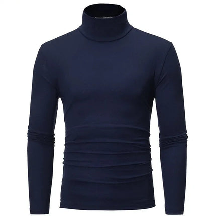 Thermal Underwear Tops Men Spring Clothes Thermal Shirt Autumn Men's Winter Tights High Neck Thin Slim Fit Long Sleeve T-shirt PlatiNum