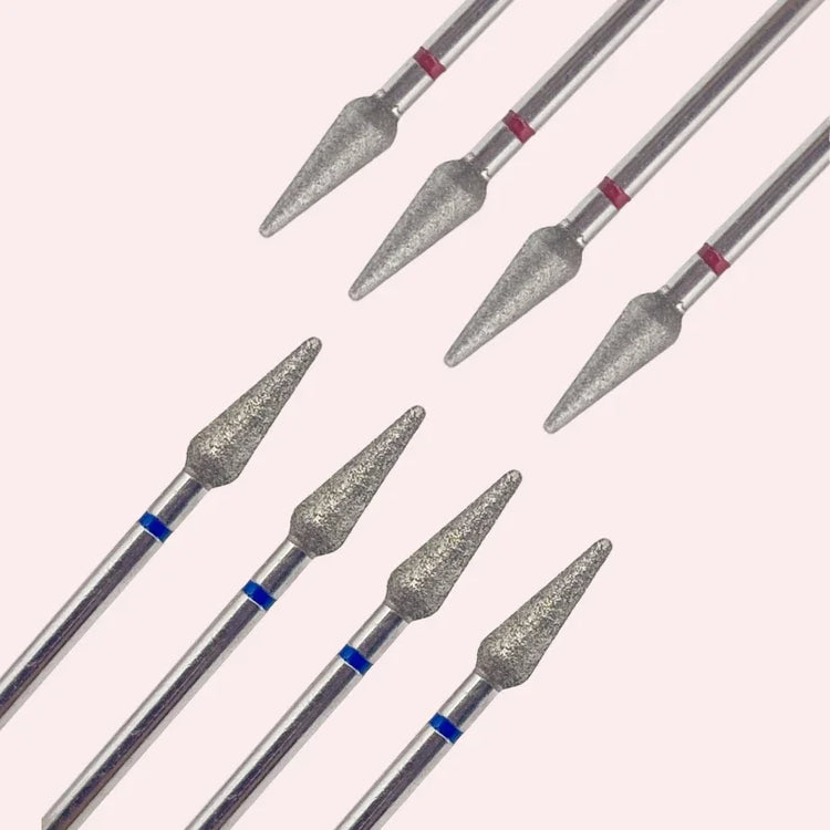 10Pcs/set Diamond Nail Drill Bit Set Nail Diamond Milling Cutter for Manicure 3/32" Burr Electric Nail File Cuticle Remover Tool 2028