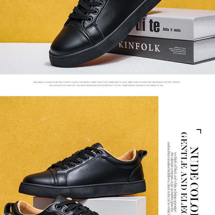 Men's High-End Casual Red Sole Board Oes Waterproof Sports Commuter Busin White Oes Simple Design Versatile Briti Sle