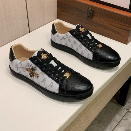 Men's Handmade Leather Sneakers Luxury Casual Comfortable Breathable All-Season Running Sports Shoes Fashionable