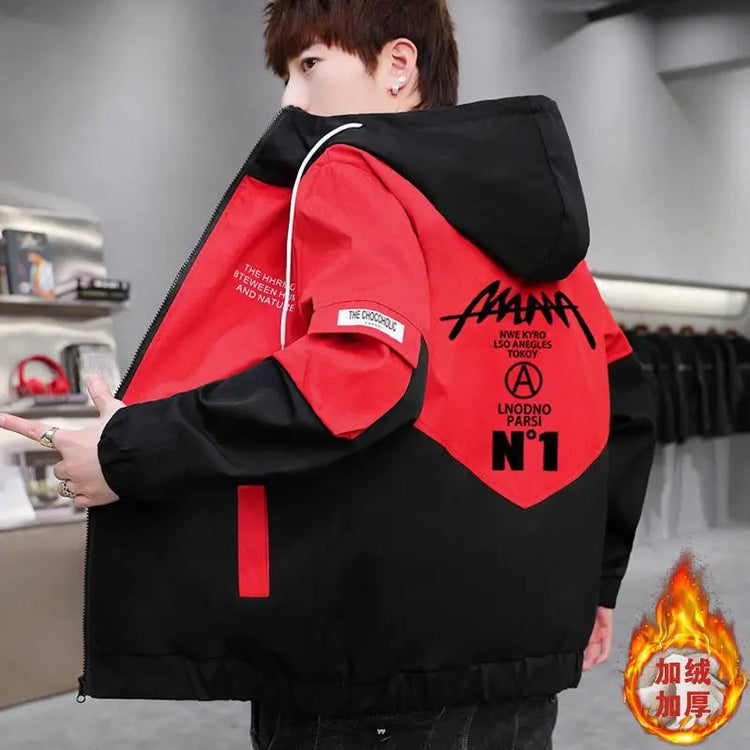New  Autumn Winter Men's fleece Jackets Casual Warm Hooded Coats Sports Outwear Youth Tops Clothing