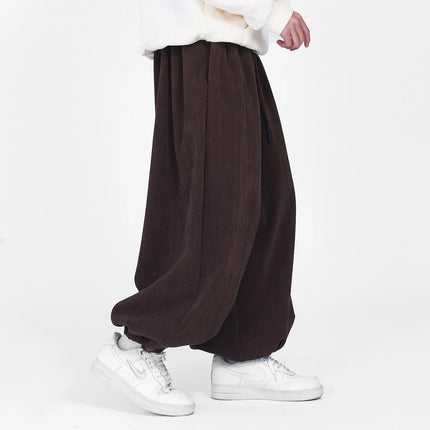 Comodi pantaloni da jogging da uomo 2026 nuovi pantaloni da lanterna di moda oversize in tinta unita da uomo pantaloni casual con coulisse Hip Hop Harajuku