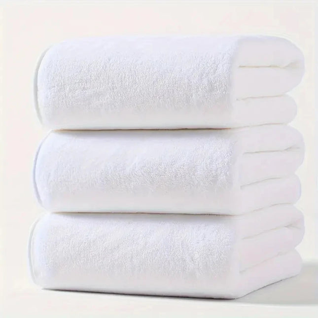 3 Piece Large Bath Towel Set Grey Adult Coral Velvet Absorbent Soft Bathroom Towel