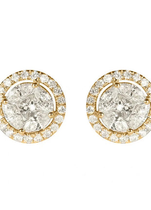 Hip Hop Female Earrings 925 Sterling Silver Small Round Shaped Earrings for Women Bling Zirconia Ear Fashion Statement Jewelry PlatiNum