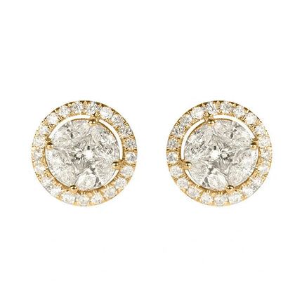 Hip Hop Female Earrings 925 Sterling Silver Small Round Shaped Earrings for Women Bling Zirconia Ear Fashion Statement Jewelry PlatiNum