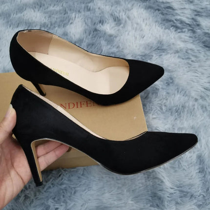 Tacchi alti Décolleté classici Tacchi a spillo da donna Punta ponited sexy Moda Ufficio Festa Matrimonio rosso Comfort femminile Scarpe da festa da donna platinumshop