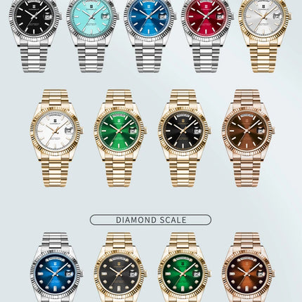 Custom Logo Diy 36/39MM Dial Automatic Mechanical Watches For Man Week Date Type Sapphire Luxury Waterproof Diving Man Watches