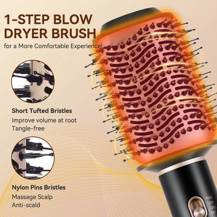 4‑in‑1 Multifunctional Hot Air Brush, One‑Step Hair Dryer, Straightener Curling Iron, Ionic Hot Comb for Salon‑Level Hairstyle
