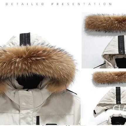 Men Hooded Fur Collar Down Coats Puffer Jackets Winter Casual Duck Down Coats Quality Male Outdoor Windproof Winter Warm Parkas