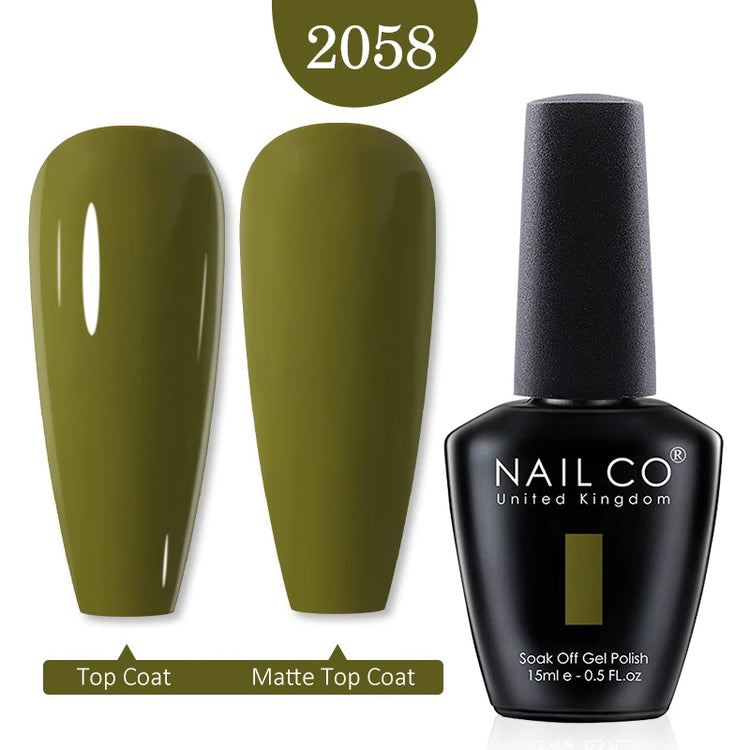 NAILCO 15ml Green Blue Series UV Nail Gel Polish Blue Colors UV&LED Gel Varnish Red Soak Off Semi Permanent LED Nail Gel Varnish