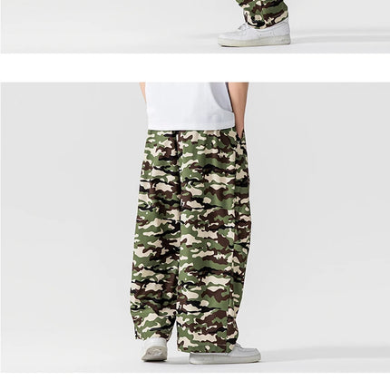 Pantaloni cargo mimetici uomo pantaloni Harem casual Harajuku larghi uomo sport all'aria aperta pantaloni a gamba larga uomo streetwear oversize High Street