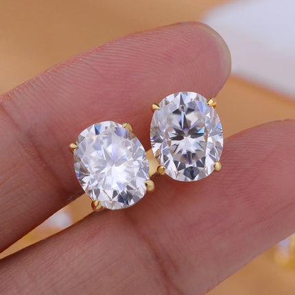1-4ct Oval Cut Moissanite Stud Earring for Women Men D Color Sparkling Diamond 925 Sterling Silver Ear Studs Party Jewelry Gifts PlatiNum