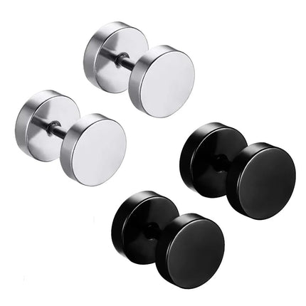 1 paio di orecchini a bottone a cerchio rotondo in acciaio inossidabile per uomo donna che non sbiadiscono gioielli per orecchini platinumshop