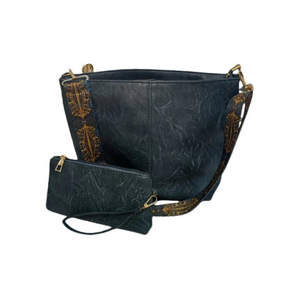 Borsa tote in morbida PU a 2 pezzi, grande capacità, stile bohémien, con tracolla larga, borsa a spalla e a mano, regalo di compleanno ideale