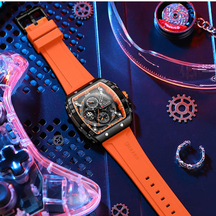 CURREN Orologio da uomo alla moda, marchio unico, design quadrato, lusso, nastro sportivo al quarzo, orologi da uomo impermeabili platinumshop