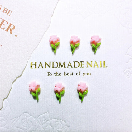 50/100/200Pcs, 5*8mm, Camellia, Rose, Lily of The Valley, Sweet, Flower Series, Nail Accessories, Stereo, DIY