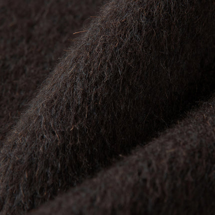 DUSHU Short Wool Coat  Fox Fur Collar and Camel Hair Women Warm Single Breasted Elegant Temperament Winter Batwing Sleeve