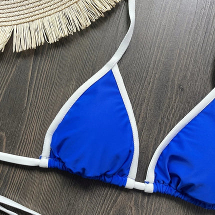 Costume da Bagno Bikini Brasiliano Ricamato a Contrasto con Patchwork per Donna - Set Estivo da Spiaggia platinumshop