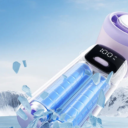 Ventilatore da tavolo USB Lenovo Fast Chill Ice Compress pieghevole/da appendere, con funzione di raffreddamento a ghiaccio, portatile, 100 velocità, Turbo, per esterni