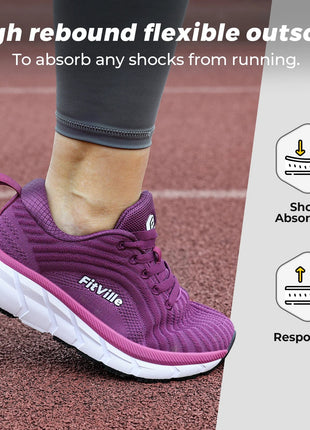 FitVille Wide Toe Box Shoes For Women Breathable Wide Fit Running Shoe Lightweight for Swollen Feet with Cushioned Relief Pain PlatiNum