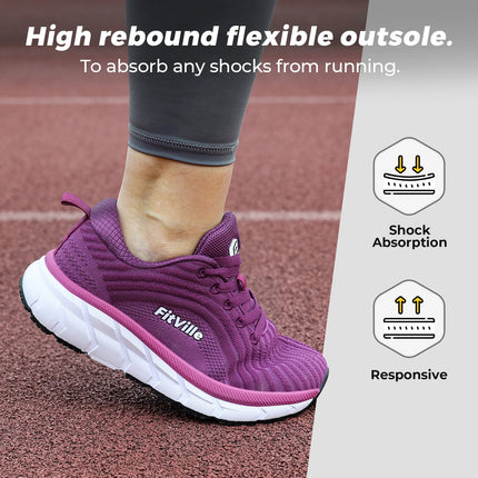 FitVille Wide Toe Box Shoes For Women Breathable Wide Fit Running Shoe Lightweight for Swollen Feet with Cushioned Relief Pain PlatiNum