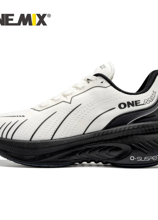 ONEMIX Nuove scarpe da corsa ammortizzanti per uomo Runner pesanti adatti Stringate Sport Donna Scarpe da ginnastica da uomo atletiche all'aperto antiscivolo PlatiNum