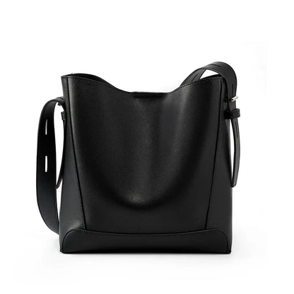 100% Genuine Leather Women Shoulder Bag Large Capacity Cowhide Bucket Bags Fashion Casual Female Crossobdy Bag 2391