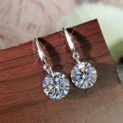 1CT Moissanite Long Drop Earrings For Women 925 Sterling Silver Brilliant Lab Diamond Brides Bridesmaid Dangling Earrings PlatiNum
