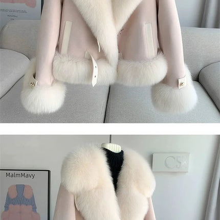 High End Fashion Faux Mink Fur Jacket 2025 New Winter Thicken Warm Elegant Fluffy Short Fur Coats High Quality Fox Fur Outwear