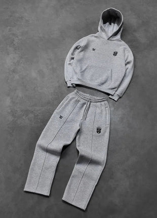 Y2k Men Clothing set Street retro Gothic tracksuit Harajuku Trend Hip Hop personality pattern embroidery oversized tracksuit PlatiNum