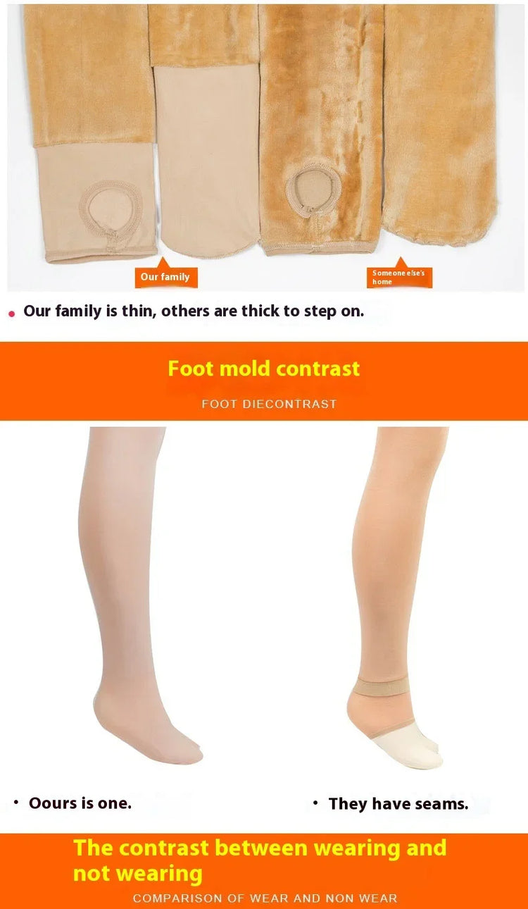 Collant in pile da donna Collant invernali caldi neri sexy Calze a vita alta Collant in velluto spesso sottile elastico da donna