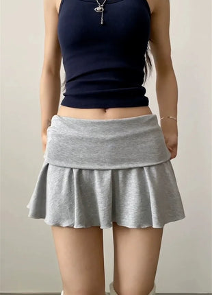 Minigonne Arricciate alla Moda con Vita Alta, Gonne Sportive Slim da Yoga per Donne, Abbigliamento Femminile Estivo Y2K Casual Anti-Esposizione