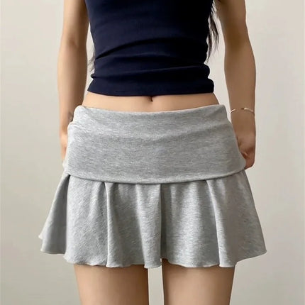 Minigonne Arricciate alla Moda con Vita Alta, Gonne Sportive Slim da Yoga per Donne, Abbigliamento Femminile Estivo Y2K Casual Anti-Esposizione