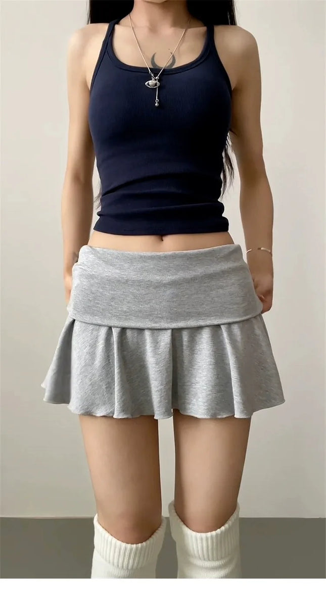 Fashion Ruffled Miniskirts with High Waist, Slim Sports Yoga Skirts for Women, Summer Y2K Casual Anti-Exposure Female Clothing
