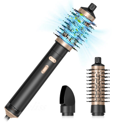 3 in Hair Dryer Brush Rotating Blow Dryer Brush Hot Air Styler Electric Hairdryer Hot Air Spin Brush Set Curling Iron Comb