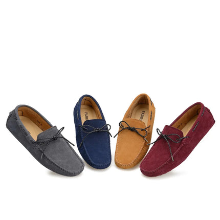 Mocassini da Uomo in Stile Italiano, Scarpe in Pelle Scamosciata, Calzature Comode e Leggere per Guida e Club