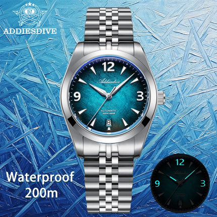 ADDIESDIVE Men's Automatic Mechanical Diving Watch 200M Waterproof Sapphire Crystal 316L Stainless Steel Japan 8215 Movement