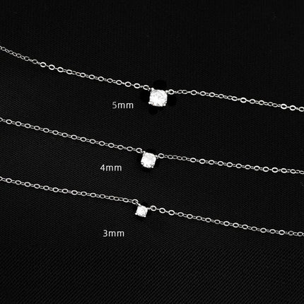 Hot 925 Sterling Silver 14k Gold Plated Necklace Versatile Sparkling Zircon Choker Clavicle Chain for Women Wedding Jewelry PlatiNum