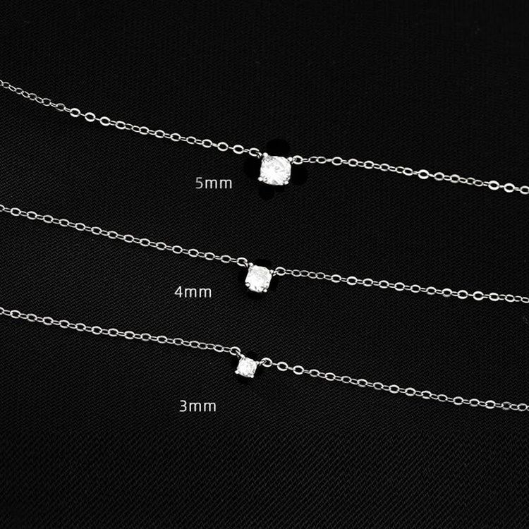 Hot 925 Sterling Silver 14k Gold Plated Necklace Versatile Sparkling Zircon Choker Clavicle Chain for Women Wedding Jewelry PlatiNum