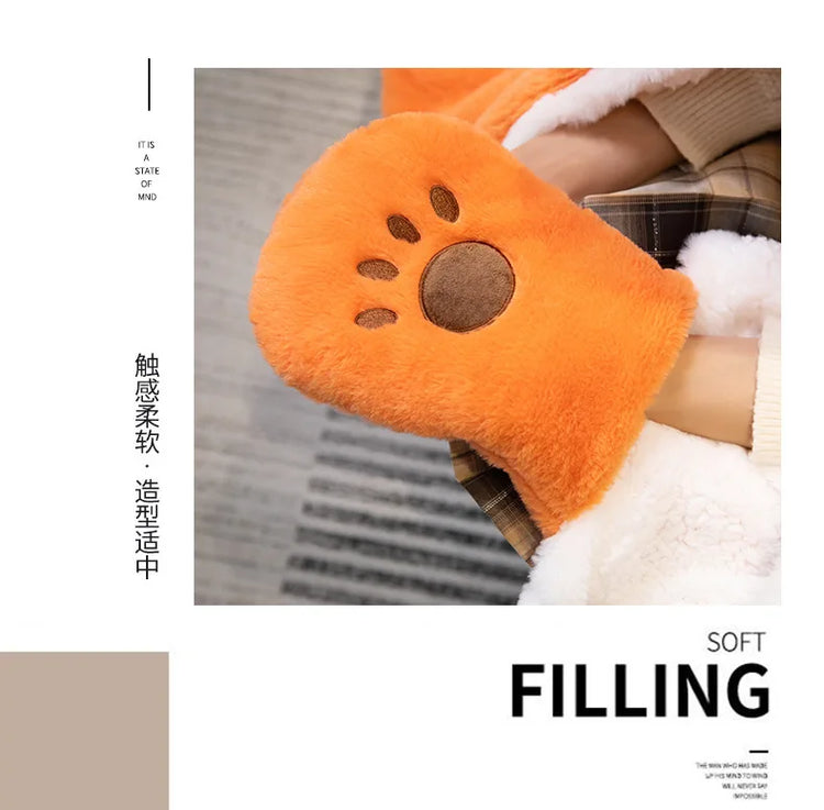 Anime Fox Cloak Fox Cape Cartoon Cloak Coral Fleece Keep Warm Air Blankets Cosplay Costumes Lovely Soft Birthday Valentine Gifts
