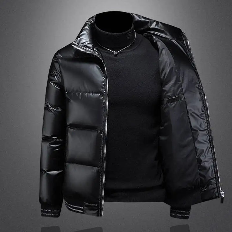 Autumn Winter New Men's Trendy American Style High Street Down Jacket Elegant Casual Stand Collar Padded Coat Mens Clothing