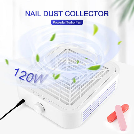 Powerful 130W Nail Dust Extractor Vacuum Cleaner 6 Gear Adjustable Suction with 360° Flexible Tube Manicure Dust Collector for Nail Stylist Salon & Home Nail Art