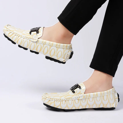 Mocassini da Uomo con Motivi Testurizzati, Calzature Casual Slip-On per Uso Quotidiano, Calzature Resistenti all'Usura e Robuste per Uomo