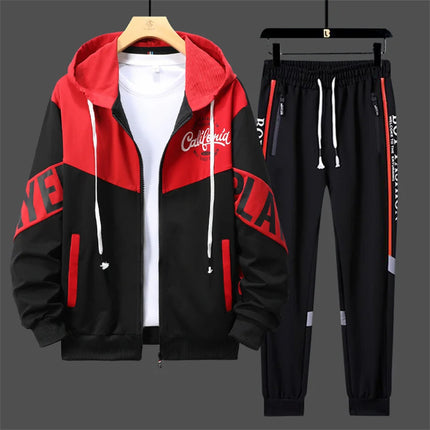 2027 New Style Men Cardigan and Pants Casual 2 Piece Set Sportswear Spring and Autumn Men's Clothing Printed Tracksuits Hoodies
