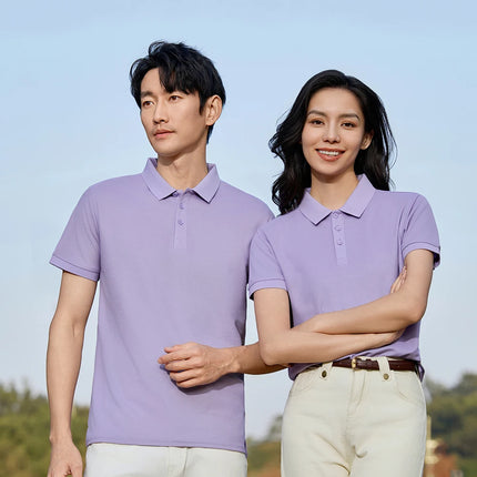 100% cotton work polo shirt, custom pure cotton polo, corporate culture short-sleeved T-shirt, embroidery, print, logo, word